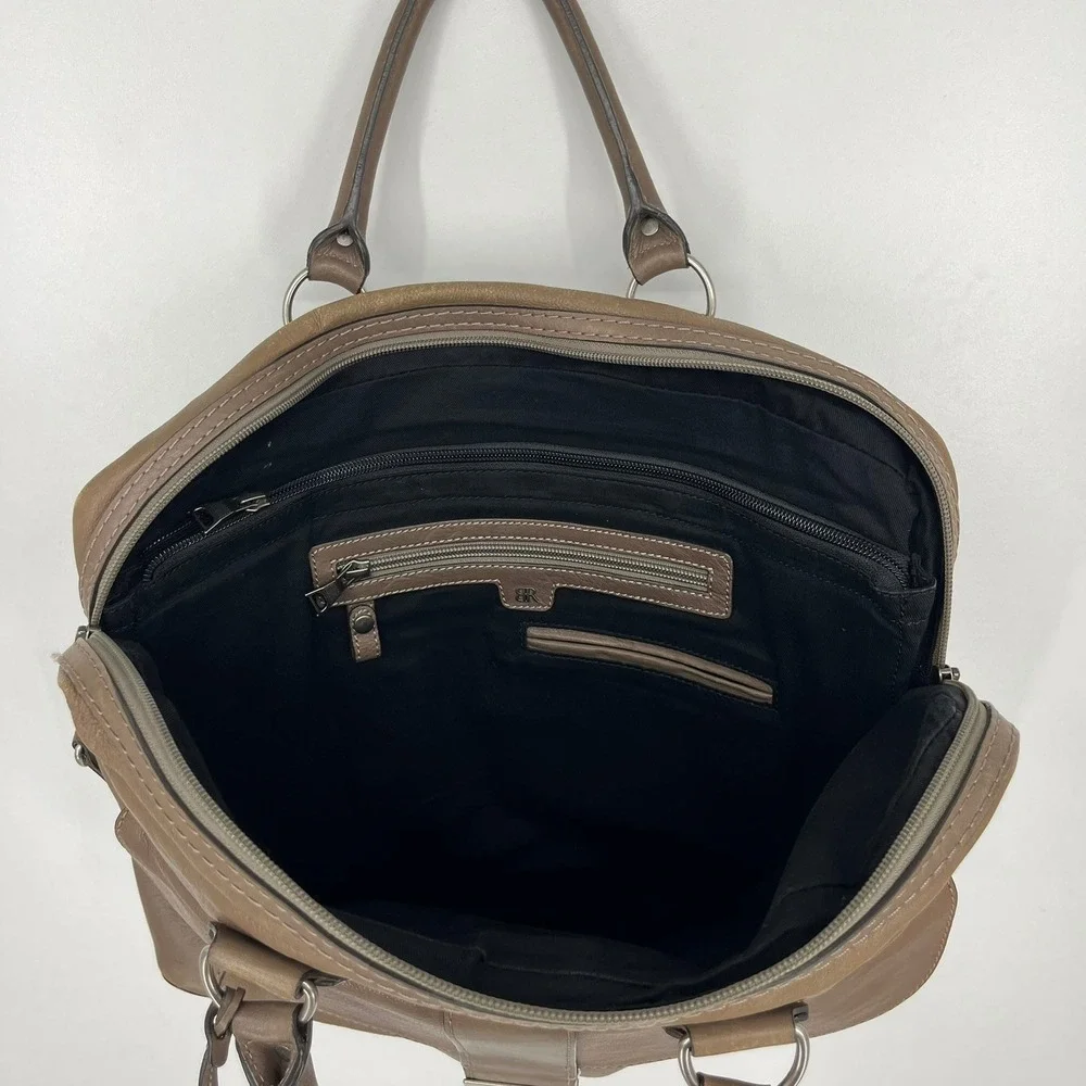 Banana Republic Brown Cow Leather Briefcase Laptop Bag 100% Leather